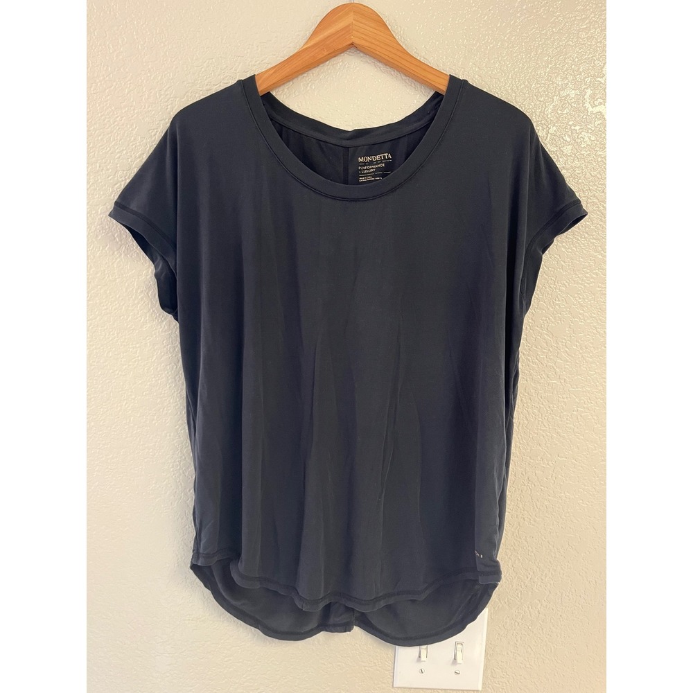 Mondetta Performance Luxury Black Tencel Modal Short Sleeve Top Medium